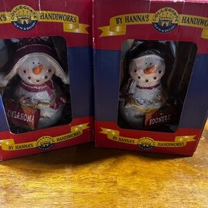 Oklahoma OU Sooner’s Christmas Snowman Decorations